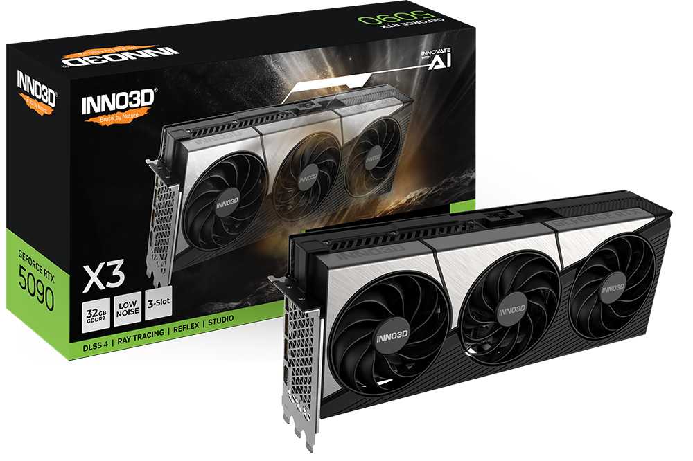 Видеокарта Inno3D GeForce RTX5090 X3 32GB GDDR7 (N50903-32D7-17593928)