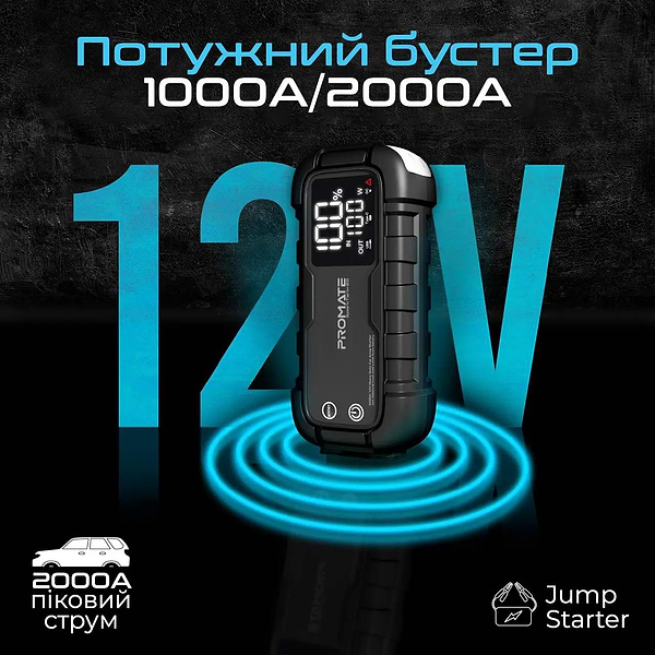 Фото - Пускозарядний пристрій Promate 1000A/2000A УМБ 20000mAh (sparktank-20)