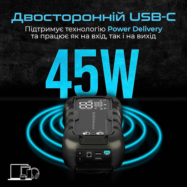 Фото - Пускозарядний пристрій Promate 1000A/2000A УМБ 20000mAh (sparktank-20)