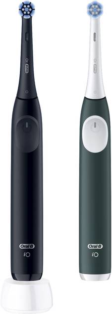Зубная щетка электрическая Oral-B Braun iO 2 iOS2d.2ZZ9.0 типа 3770 Ультрачорная и Лесно-Зеленая (набор) - Фото 1