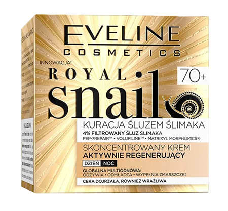 Крем для обличчя EVELINE активно регенеруючий для зрілої та чутливої шкіри 70+ серії ROYAL SNAIL, 50 мл (5901761980998)