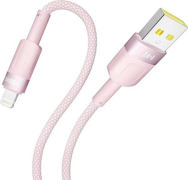 Фото - Кабель синхронізації даних YOKI STYLE Lightning 2.4A 1.2m Pink (YK-ST41)