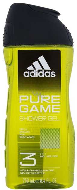 Гель для душа Adidas Pure Game Body&Hair&Face 250 мл (3616304247637)