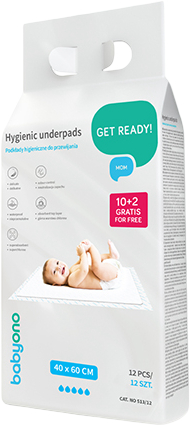 Одноразовая пеленка BabyOno 40х60 см 10 шт+2 шт. (513/12)