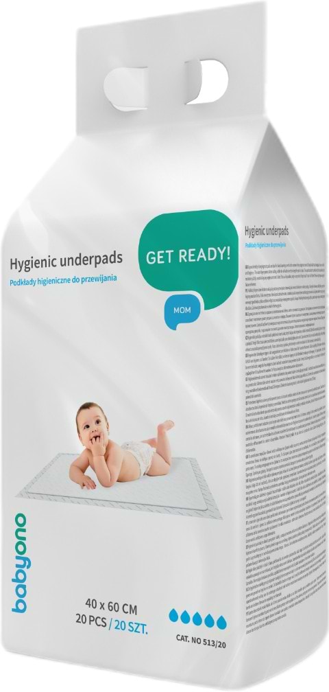 Одноразовая пеленка BabyOno 40х60 см., 20 шт. (513/20)