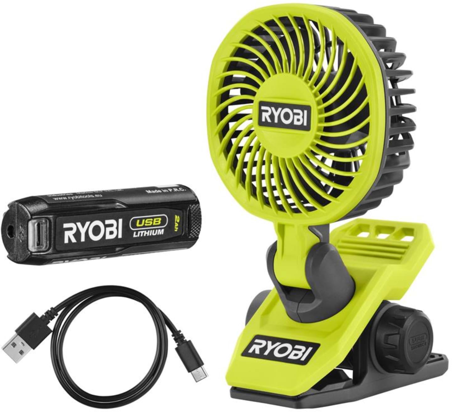 Вентилятор портативный Ryobi USB Lithium RCF4-120G (5133006143)