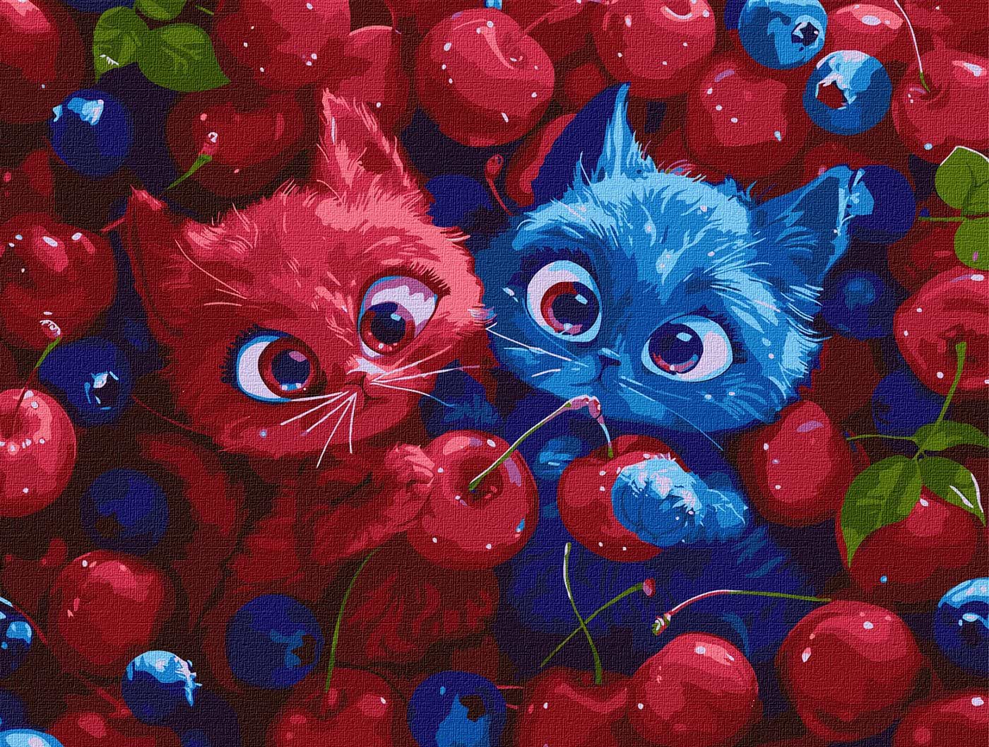 Картина по номерам Ideyka Ягодные пушистики 30х40 см (KHO5143)