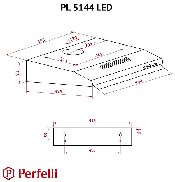 Фото - Вытяжка традиционная Perfelli PL 5144 BR LED