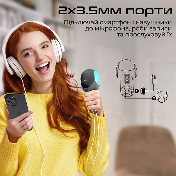 Фото - Мікрофон вокальний бездротовий Promate vocalmic.black