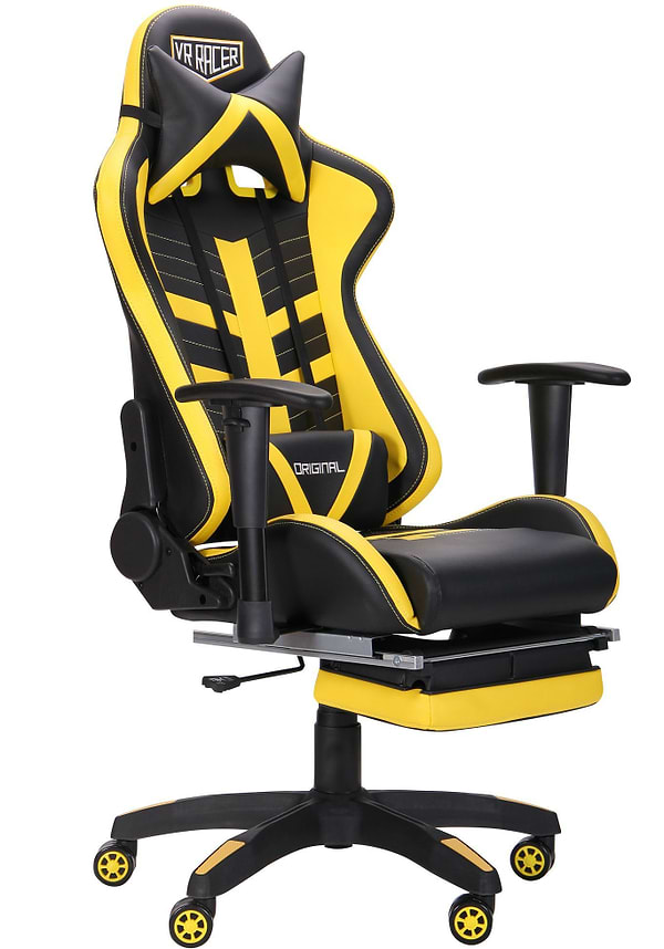 Фото - Кресло для геймеров AMF VR Racer BattleBee черный/желтый