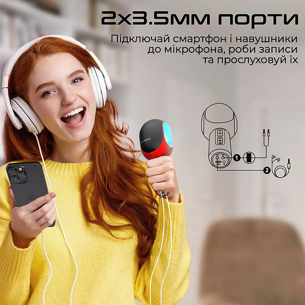 Фото - Мікрофон вокальний бездротовий Promate vocalmic.red