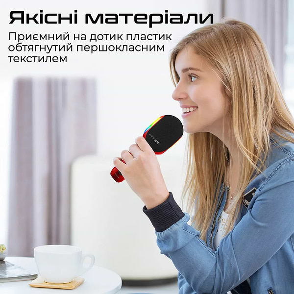 Фото - Мікрофон вокальний бездротовий Promate vocalmic.red