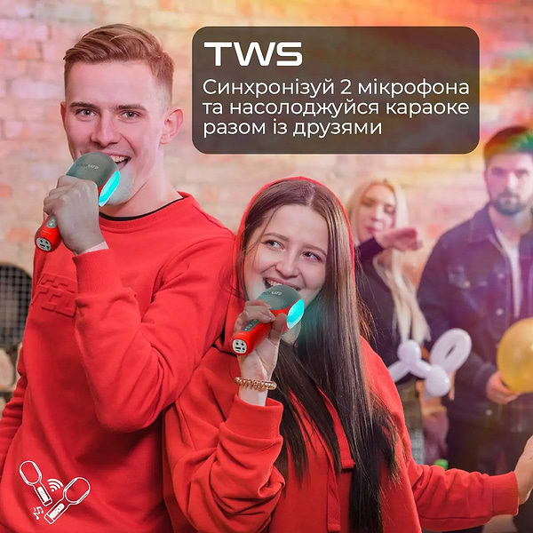 Фото - Мікрофон вокальний бездротовий Promate vocalmic.red