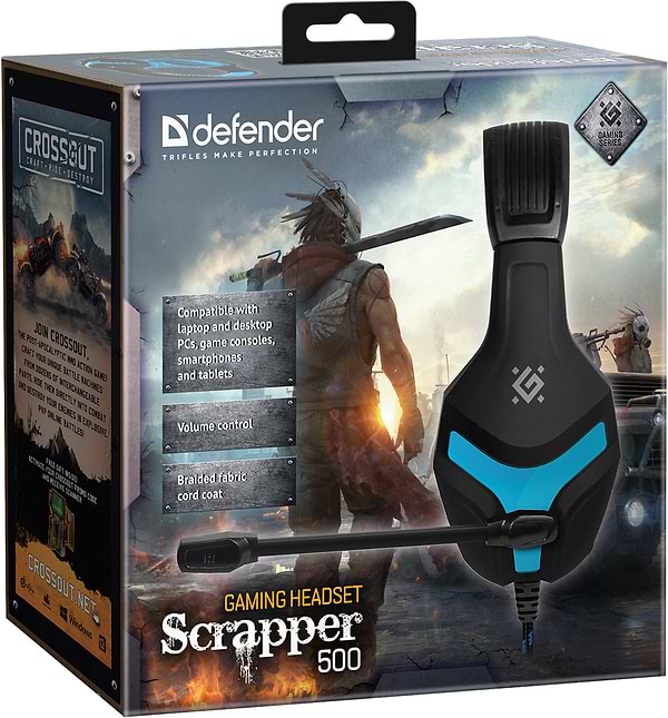 Фото - Гарнітура дротова ігрова Defender Scrapper 500 Blue/Black (64501)