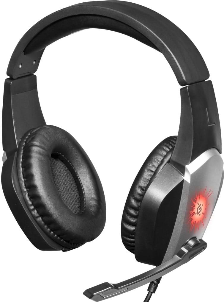 Гарнитура проводная игровая Defender X-Skull Black/Gray 2.1 м (64585) - Фото 1