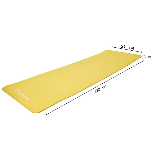Фото - Коврик для йоги и фитнеса TECOFIT 183х61х1 см NBR Yellow (TOP20106462/4)