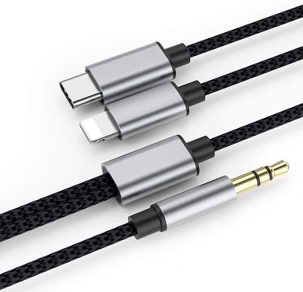 Фото - Кабель синхронизации данных XOKO MH-232  AUX 3.5 мм -USB Type C - Lightning (XK-MH-232)