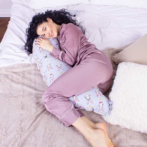 Фото - Подушка для майбутніх мам MirSon №8310 Print Line 17-0527 Bunnies Бязь 30х170х20 см (2200006200352)