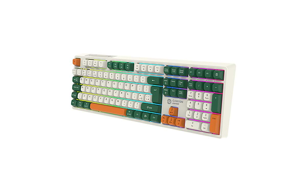 Фото - Клавиатура беспроводная игровая Canyon Shadder GKW-11 RGB Silent UA Wireless White (CND-SKBW11)
