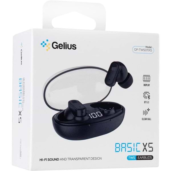 Фото - Навушники вкладиші бездротові TWS Gelius Basic GP-TWS011XS Black