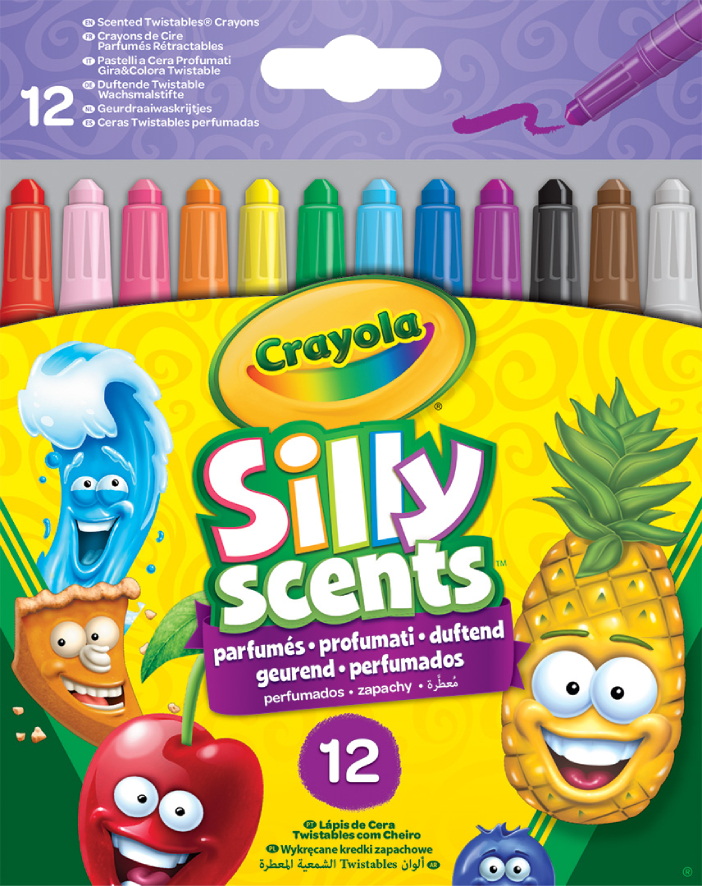 Набор восковых мелков Crayola Silly Scents Твист выкручивающийся с ароматом 12 шт. (52-9712)