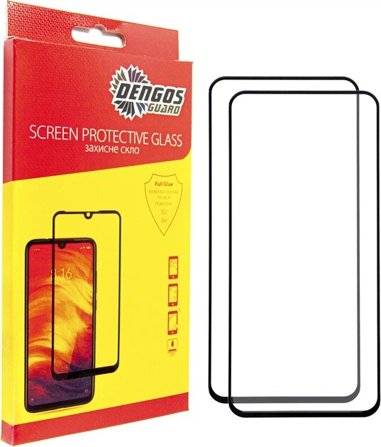 Захисне скло для смартфону DENGOS for Samsung Galaxy A36 5G SM-A366 Black Full Glue 2 шт. (DG-TG2P-68)