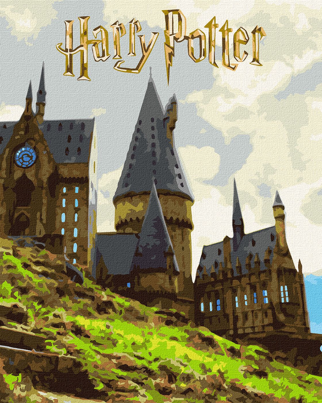 Картина по номерам Ideyka Harry Potter: Пейзаж Хогвартса с красками металлик 40х50 см (KHO5232)