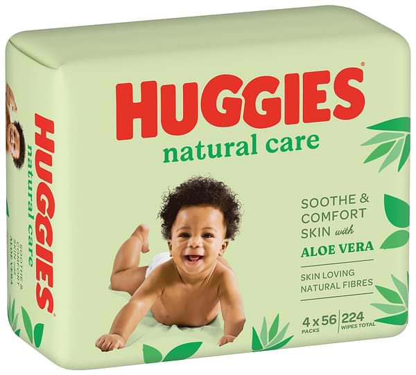 Фото - Серветки вологі для дітей Huggies Natural Care, 56х4