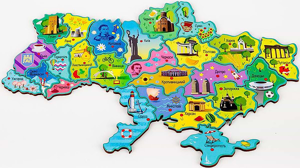 Фото - Пазлы (5-7 лет) PuzzleOk Карта Украины (PuzA4-22926)