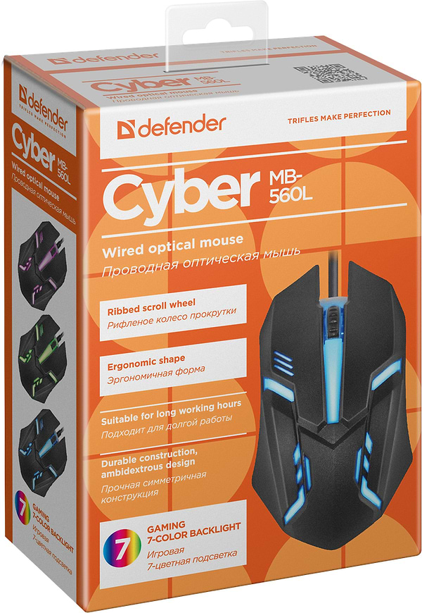 Фото - Миша дротова ігрова Defender Cyber MB-560L Black (52560)