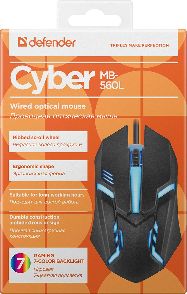 Фото - Миша дротова ігрова Defender Cyber MB-560L Black (52560)