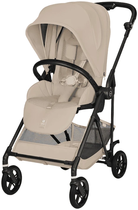 Коляска прогулочная Cybex Melio Carbon Almond Beige (с бампером)