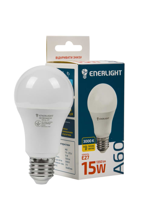 Лампочка светодиодная Enerlight A60 15Вт 3000K E27 - Фото 1