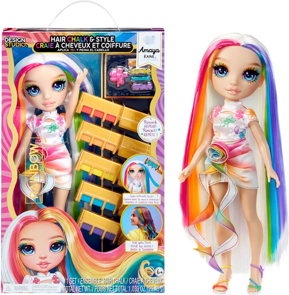 Коллекционная кукла Rainbow High серии Мелки для волос и стиль – АМАЯ (526780)