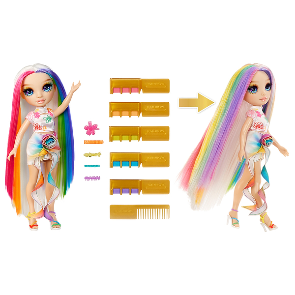 Фото - Коллекционная кукла Rainbow High серии Мелки для волос и стиль – АМАЯ (526780)