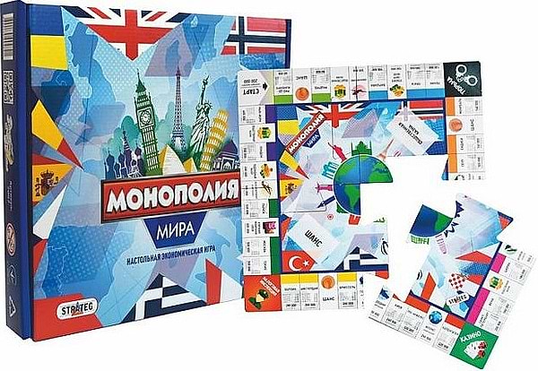 Фото - Настільна гра стратегічна (8+) Strateg Монополія Миру (7007)