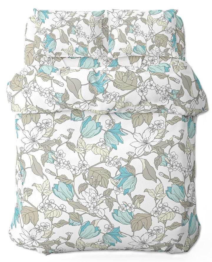 Комплект постельного белья Home Line ВЕСЕННИЙ ВЕЧЕР бязь 143х215 см Щ140 нав. 50х70 Голубой (169930)