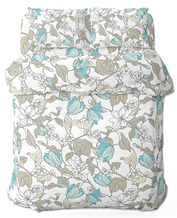 Фото - Комплект постельного белья Home Line ВЕСЕННИЙ ВЕЧЕР бязь 143х215 см Щ140 нав. 50х70 Голубой (169930)