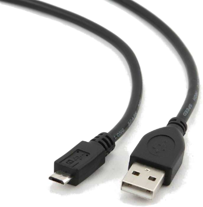 Кабель синхронізації даних Cablexpert USB 2.0 - MicroB Black 0.1m (CCP-mUSB2-AMBM-0.1M) - Фото 1