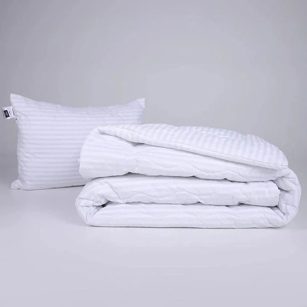 Фото - Одеяло зимнее двуспальное евро MirSon антиаллергенное №192 Сolor Fun Line 17-0605 Stripe White с эвкалиптовым волокном 220х240 + нав. 2 шт. (2200010859812)