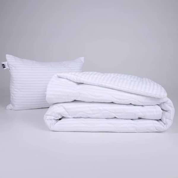 Фото - Ковдра літня двоспальна євро MirSon №184 Сolor Fun Line 17-0605 Stripe White Bamboo 220х240 см +нав 2 шт. (2200010858310)