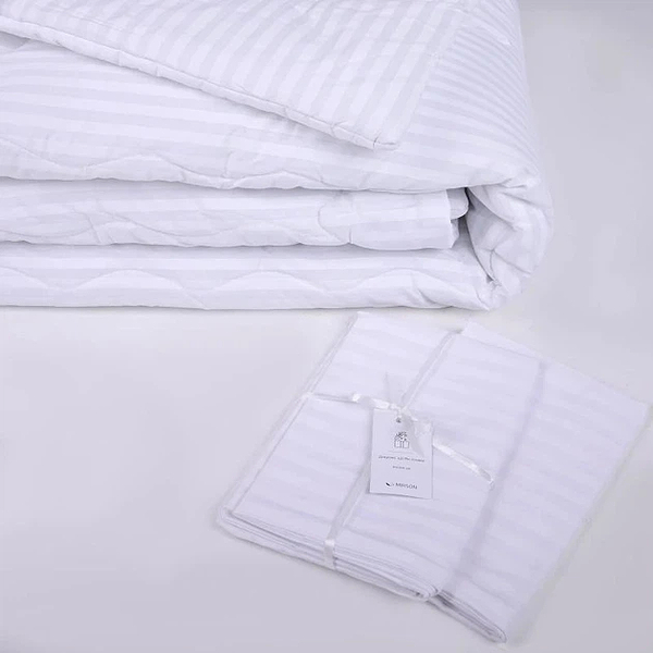 Фото - Одеяло зимнее двуспальное евро MirSon антиаллергенное №192 Сolor Fun Line 17-0605 Stripe White с эвкалиптовым волокном 220х240 + нав. 2 шт. (2200010859812)