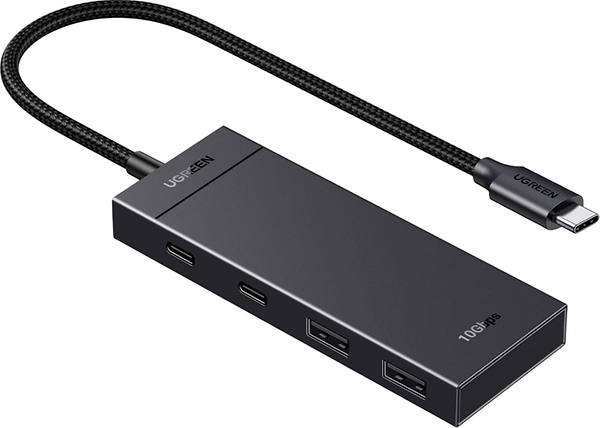 Фото - Хаб USB UGREEN CM806 USB-C to 2xUSB-A + 2xUSB-C 3.2 Gen2 10Gbps Black (35583)