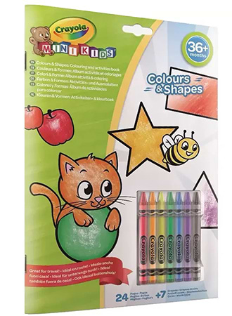 Розмальовки Crayola Кольори та форми 24 стор. та 7 крейд (25-2727)