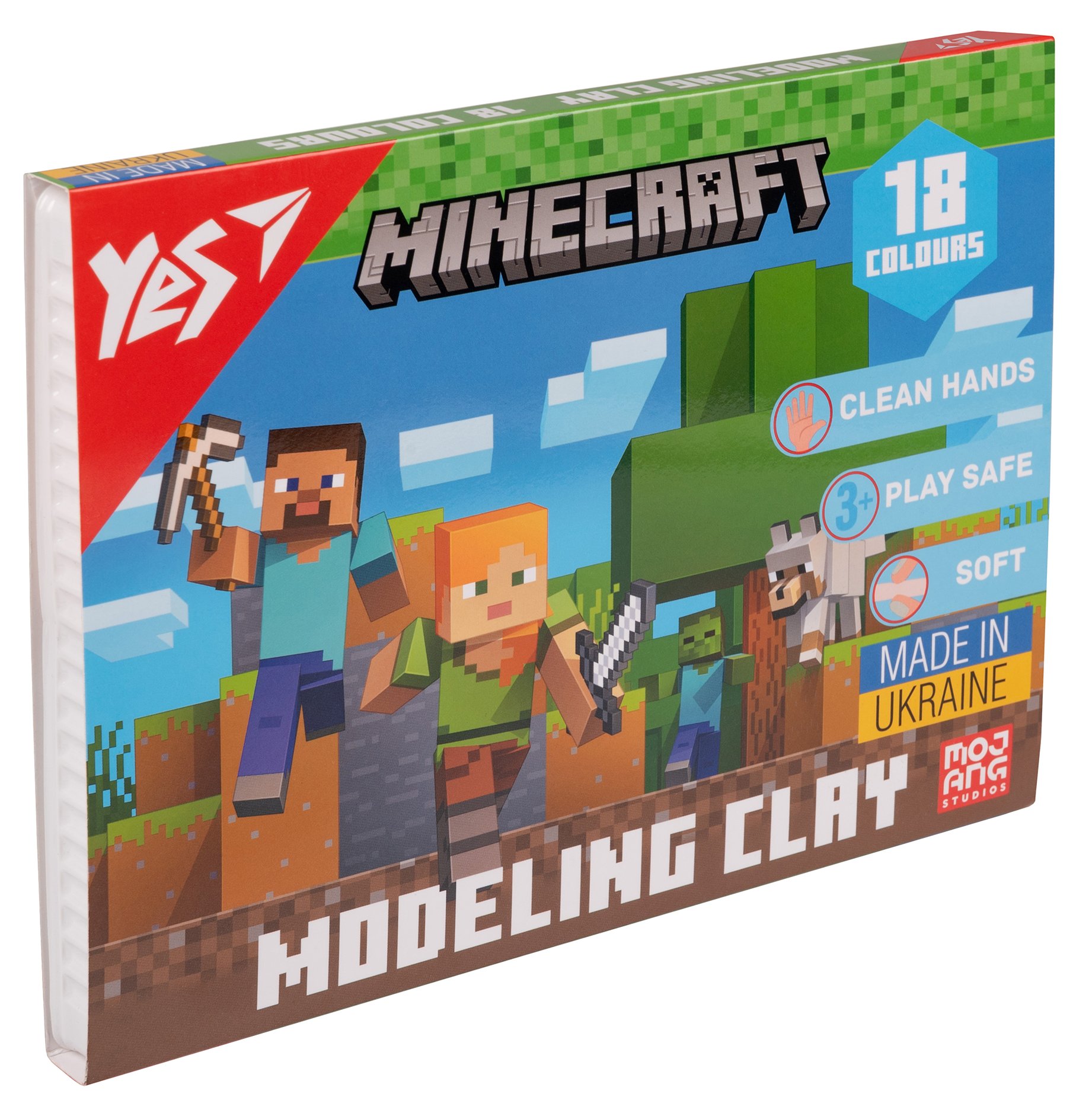 Пластилін класичний YES Minecraft 18 кол. 360 г (540678)