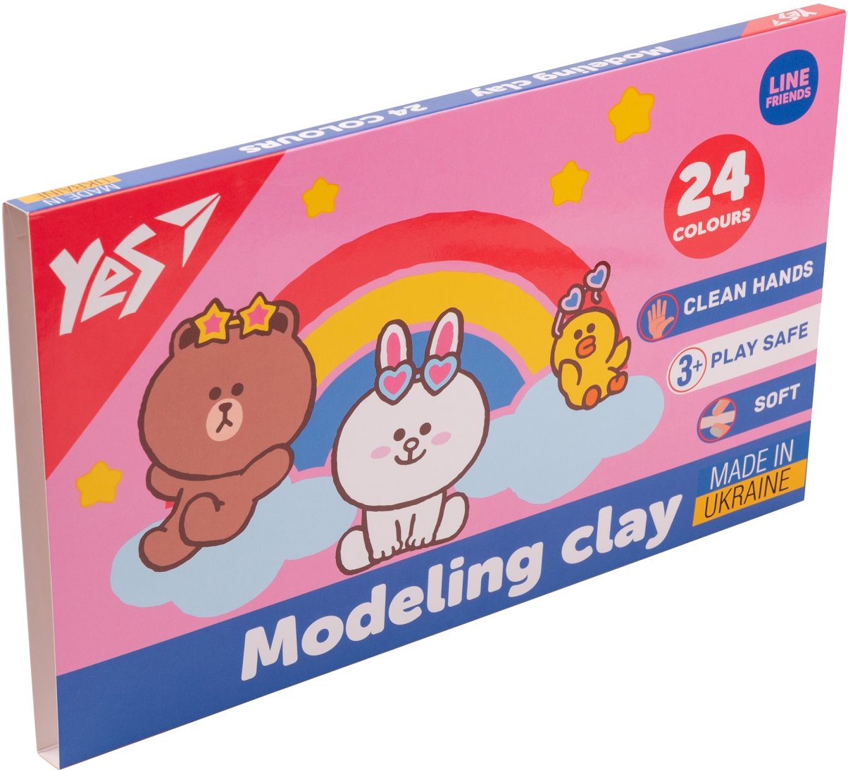 Пластилін класичний YES 24 кол. 480г Line Friends (540683)