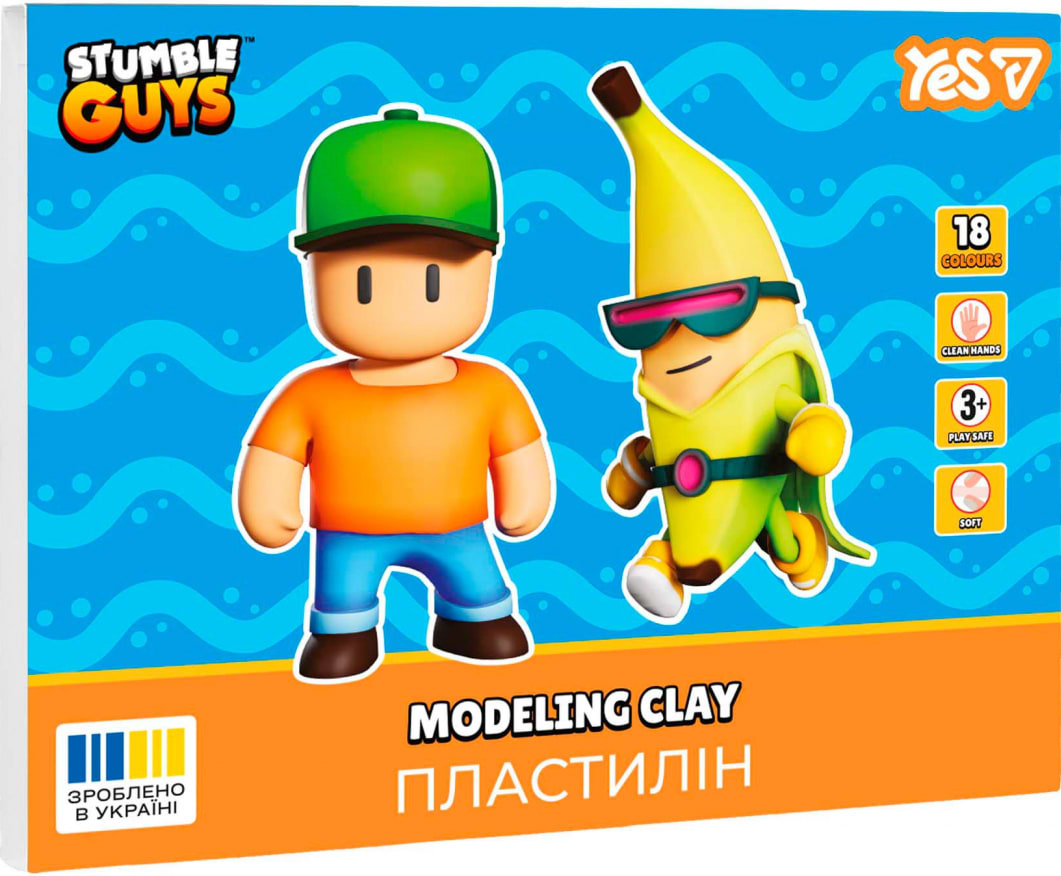 Пластилін класичний YES 18 кол. 360г Stumble Guys (540710)