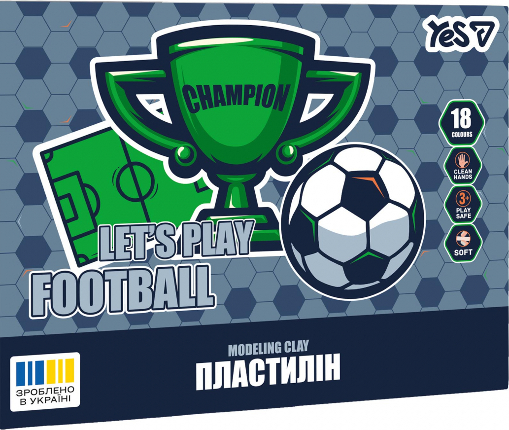 Пластилін класичний YES 18 кол, 360 г Football (540715)