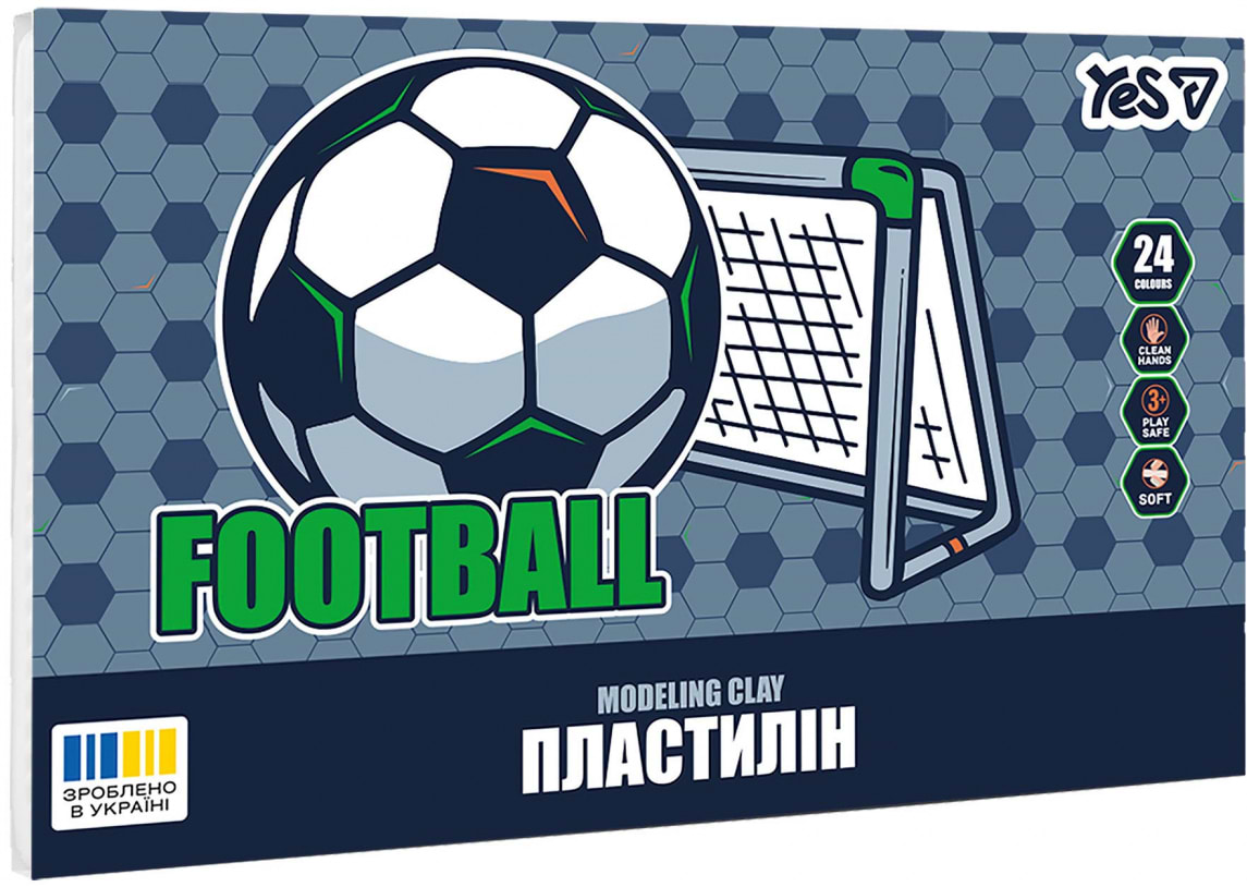 Пластилін класичний YES 24 кол. 480г Football (540716)