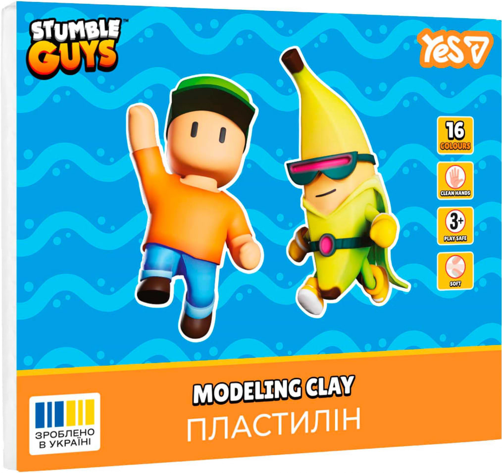 Пластилін класичний YES 16 кол. 320г Stumble Guys (540724)